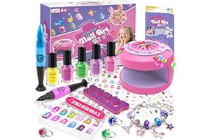 LemonDream Maniküre-Set für Kinder 6 7 8 9 10 11 12, Nagellack-Set mit Schmuck, Spielzeug, Nägel, Make-up, Geschenkidee, Geburtstag, Mädchen