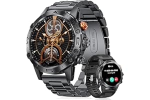 DEKEFIT 2025 Reloj Inteligente Hombre Militar, 1.53'' IPS Smartwatch Hombre con Llamadas Bluetooth, Larga Duración, Impermeable IP68, Pulsera Actividad 120+ Modos Deportivos, SpO2, Sueño, Android iOS, Negro