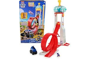 PAW Patrol Rescue Wheels - Superloop Tower, extragroßer Tower mit Startrampe und Looping, Licht- & Geräuscheffekten, inkl. Chase Monstertruck und Figur, Spielzeug für Kinder ab 3 Jahren