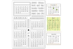 ORIGACH Planificateur de Calendrier Tampon Silicone Transparents Scrapbooking Stamp Planificateur de Calendrier Tampon pour Vacances Anniversaire Fabrication de Cartes et DIY Album