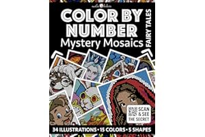 Color by Number: Fairy Tales | Black Background Edition | Mystery Mosaics Coloring Book for Adults | Pixel Art Coloring for Relaxation and Mindfulness: Magical and Easy | Color Quest | Classic Tales