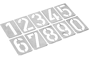 GRAVUREM Trace-chiffres/Jeu de gabarits/pochoir - plaque de zinc / 100mm 0-9