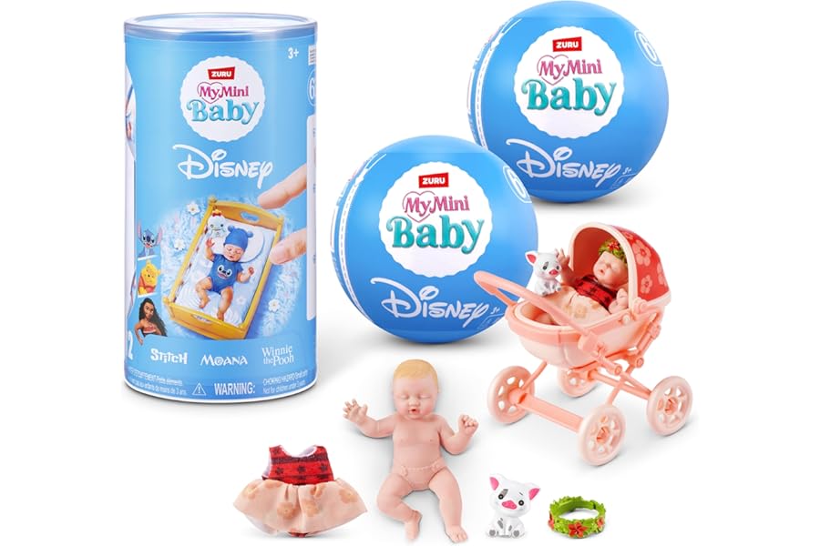 My Mini Baby Disney Series 1 2 Pack de ZURU – Muñeca Bebé Disney Coleccionable en Cápsula Misteriosa con Accesorios, Juguete 
