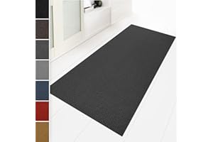 ‎FLOORDIREKT Floordirekt Schmutzfangmatte 100 x 200 cm Anthrazit, ideal auch als Schmutzfangteppich nach Maß, Teppich Flur Läufer, Küchenteppich - waschbar rutschfest, Sauberlaufmatte, Meterware (Hong Kong)