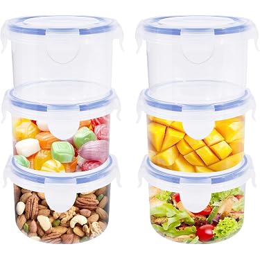 6 Contenitori Alimentari In Acciaio Inox Con Coperchi Trasparenti – Impilabili, Per Forno, Misura 25x18x6 Cm, Per Pasti E Picnic
