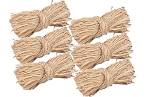 CLCIOSIS 6 Stück 300g Naturbast, Bast Natur Raffia Garn Zum Häkeln Raffia Bast Für Floristen Garten Hochzeit