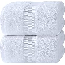 White Classic Badematten-Set – 2 Stück, Saugstark Aus Baumwolle | 55,9x86,4 Cm | Hotel-Luxus Fürs Bad