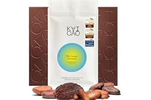 Kaicao Cioccolato Fondente 75% Cacao - Origine Kokoa Kamili, Tanzania - Dolcificato con Datteri, Senza Zuccheri Raffinati, Senza Lattosio, Senza Glutine, Vegano - Cacao di Origine Unica - 2 x 70g