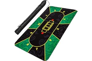 GAMES PLANET XXL Tapis de Poker, jusqu'à 10 Joueurs, Choix de Tailles et de Couleurs, Sac de Transport Inclus, Face inférieure en Caoutchouc Naturel, Hydrofuge