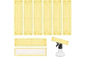 Cofvetia 6 Stück Ersatzpads für Fensterreiniger, Wiederverwendbare Ersatzmikrofaser Wischbezug, Zubehör für Kärcher Fensterreiniger Ersatzteile, Vakuumverpackung Pads für WV2 WV5 WV6 Plus Premium