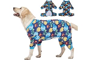 LovinPet Pajamas For Large Dogs/Printed Stretch Jersey Knit Marine Family Prints/Lightweight Pullover Pet Pajamas/Full Coverage Dog Pjs Large Dog Onesie Jumpsuit