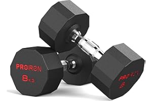 ‎PROIRON PROIRON Geruchlose Hexagon Hanteln Mit Stahlkern, Kurzhanteln 12-seitiges Einzigartiges Design Langlebig und Strapazierfähig für Das Tägliche Krafttraining (3Kg 5Kg 8Kg 10Kg 12Kg 16Kg 20Kg 24Kg)
