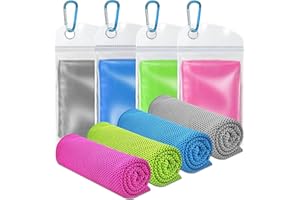VAKKI Cooling Towel 4 Pack A (40"x12"), Ice Cold Sports Sweat Towels for Coolings Scarf Neck,Forehead, Wristband, Bandana, Stay Cool from Over Heating During Sport and Exercise