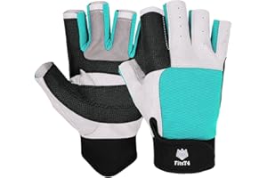 FitsT4 Sports Gants de Voile 3/4 Doigts et Grip Parfaits pour la Voile, Le Yachting, la pagaie, Le Kayak, la pêche, Les Sports Nautiques pour Homme et Femme