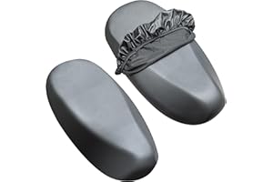 Yesaler Motorrad Sitzbankbezug Leder Wasserdicht Sitzabdeckung Elastische Motorrad Sitzbezüge 2 Stück Schwarz für Sitzschutz Motorrad