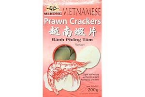 VMART Mekong Vietnamese Prawn Flavoured Crackers 200g Uncooked - Light and Crispy Authentic Prawn - Vietnamese Style