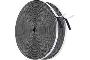 FELUOG Taśma uszczelniająca do drzwi i okien 6 mm szer. x 1,5 mm grub. x 20 m dług., samoprzylepna taśma z pianki, gumowe uszczelnienie amortyzujące, izolacja dźwiękowa, kolor czarny