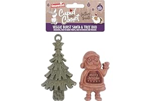 Rosewood Cupid & Comet Veggie Burst Santa and Tree Duo for Small Animals – Treat and Gnaw, Made with Natural Grasses and Vegetables, Boredom Breaker Treats for Rabbits, Guinea Pigs and Hamsters