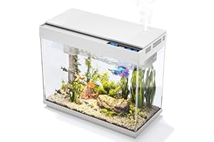 Vehipa Aquarium - Petit Aquarium 9L avec Humidificateur Intelligent, Système D'autocirculation 3 en 1, Affichage de la Température, éclairage 7 Couleurs, écran UHD