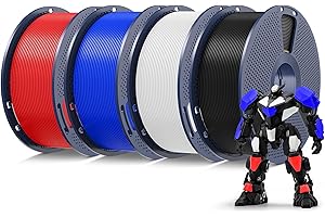 SUNLU PETG 1.75mm 4kg filament, less elongation and good adhesion between layers, individually vacuum packed, 1kg per spool, 4 colors, black + white + red + blue.