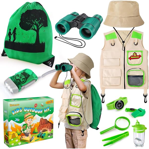 Set Explorateur Enfant Gxhong – Gilet, Chapeau, Filet à Papillons, Cage à Insectes, Pince – Aventures En Pleine Nature