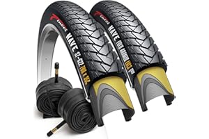 Fincci Gravel Copertoni Bici 700x35c - Set di Pneumatici Pieghevoli 28" con Protezione Antiforatura 1 mm e 2 Camere d'aria 37-622 - Gomme per Montagne & Elettrica Bici, City Bike Uomo & Donna