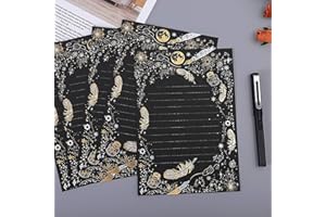 ‎MIYSTN Miystn briefpapier mit umschlag, Bronzierender Blitzdruck briefpapier vintage, dick und undurchlässig briefpapier mädchen, romantisch und elegant briefpapier set erwachsene, 16 Briefpapier,8 Umschläge