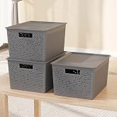 Deconox Seul &Ccedil;ok Ama&ccedil;lı Kapaklı Saklama Kutusu - Şık ve Dekoratif Dolap İ&ccedil;i Organizer D&uuml;zenleyici (4 L / 12 L / 20 L Boy Se&ccedil;e