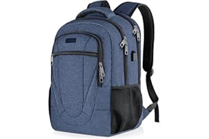 BIKROD Plecak męski, plecak szkolny, dla chłopców, nastolatków, duży, wodoszczelny, damski, do pracy, podróży, z kieszenią antykradzieżową, torba na laptopa o przekątnej ekranu 17,3", z przyłączem USB