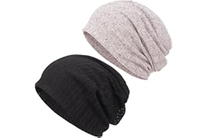 DRESHOW Bonnet Souple Bonnets Chapeaux Femme Slouch Jersey Léger Respirant Bonnet Tombant Chapeau pour Chimio Femmes