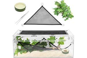 Clioran Reptile PC Terrarium 9.4x19.2x7.8in Amphibian Tank Spider Enclosure Snake Cage Suitable for breeding Leopard Gecko,Frog,Hermit Crab,Lizards,Isopod,Tarantula,Turtles,Chameleons,Jumping Spiders