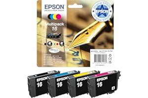 Epson Multipack 16 Stylo Plume, Cartouches d'encre d'origine, 4 couleurs: Noir, Cyan, Magenta, Jaune, WF-2010W WF-2510WF WF-2530WF WF-2540WF WF-2630WF WF-2650DWF WF-2750DWF WF-2660DWF WF-2760DWF