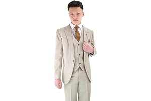 SIRRI Costume Formel texturé 8 pièces pour garçon - Ensemble Coupe Slim pour garçon d'honneur, Mariage, Communion, 1 à 16 Ans