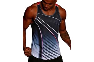 frueo 1 Pack Gym Vest Men Quick Dry Running Muscle Tank Top Breathable Y-Back Shirts Training Bodybuilding Tops