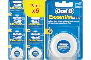 Oral-B Filo Interdentale Cerato EssentialFloss Al Sapore Di Menta 50m. Resistente a strappi e sfilacciamenti. 6 confezioni di Fili Interdentali