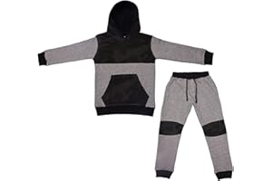 biyya® Boys Tracksuit Activewear 2 Piece Kids Fleece Pull Over Hoodie and Joggers Camouflage Contrast Tracksuit Set 5-14 Years