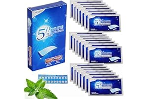 UWIYO 28 Bande 56 Pièces Blanchiment Dentaire 5d White, Bandes Blanchissantes Dents Professionnel, Bandes Dents Blanches Aide à Eliminer/Fumer/Café/Soda/vin Tache, Saveur menthe