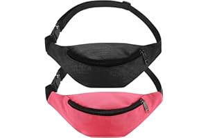YOUYIDUN Bumbags, 2 Pcs Fanny Packs, Waist Hip Bags Waterproof Adjustable for Womens Mens Ladies, Bum Bags for Travel Hiking Walking Running Festivals Outdoors Sports Workout Gym Bumbags Fanny Packs