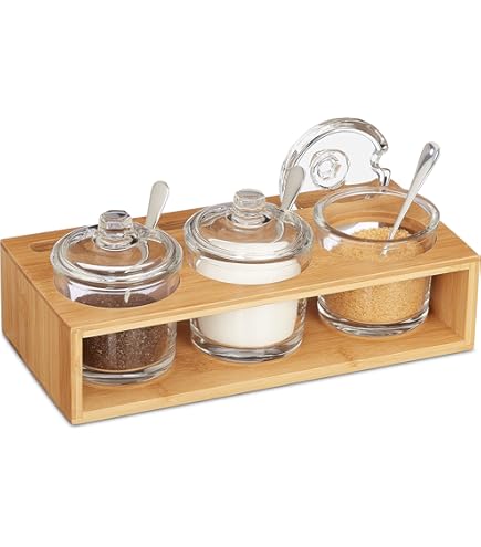 Mlici Lot De 3 Pots D'assaisonnement En Verre Transparent