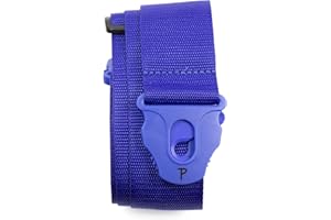 P PERRI'S LEATHERS LTD. Perri's Leathers Ltd. - Correa de guitarra - Nylon - Extremo bloqueado - Azul - Ajustable - Para guitarras acústicas/bajas/eléctricas - Fabricada en Canadá (NWSPL-7158)