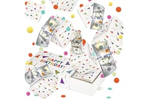Giftota Surprise Money Pop Up Gift Box, Birthday Money Gift Box, Exploding Gift Box with Confetti, Surprise Gift Box Explosion for Money Cash