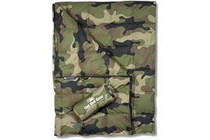 Get Out Gear Down Camping Blanket - Puffy, Packable, Lightweight and Warm | Ideal for Outdoors, Travel, Stadium, Festivals, Beach, Hammock | 650 Fill Power Water-Resistant Backpacking Quilt