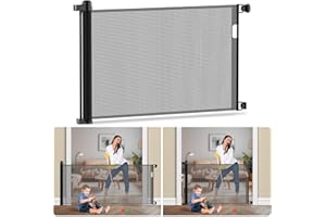 Kidsgigglz Türschutzgitter Ausziehbar, 150cm Treppenschutzgitter für Kinder Baby, Treppenschutzgitter, Absperrgitter Hund, Treppenschutzgitter Ausziehbar für Innen und Außenbereich-Schwarz