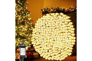 GARITE Christmas Tree Lights on Dark Green Cable, 200 LED 20M Warm White Fairy Lights Plug in for Indoor & Outdoor Decorations, String Lights with 8 Modes, IP44 Waterproof for Christmas Tree Garden