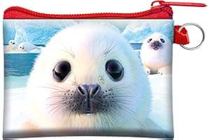 3D LiveLife Portamonete - Cuccioli di Foca di Deluxebase. Portafoglio lenticolare 3D Oceano. Porta contanti, monete, e carte con zip sicura impreziosito dalla grafica del noto artista David Penfound