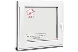 HOMMLER Finestra per cantina, 70 x 45 cm, 2 vetri – Finestre in plastica da 60 mm, profilo DIN sinistro, larghezza x altezza: 700 x 450 mm, perfetta per finestre, casette da giardino, finestre del garage e