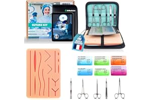 Dimedsion Kit de suture avec coussinet réaliste | Kit de suture chirurgicale complet, kit de suture infirmière, kit de suture chirurgicale pour pratiquer, kit sutures pour étudiants