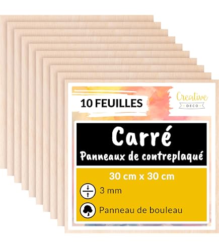 Dofiki 25 Pièces Contreplaqué Tilleul 300x300x3mm - Plaque Bois Pour Découpe Laser Et Loisirs Créatifs