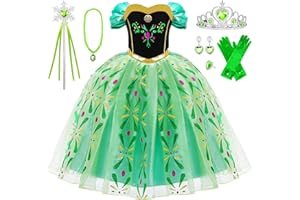 VIPNAJI Mädchen Kostüm Kleid,prinzessin kleid mädchen,halloween kostüm mädchen,Kinder Prinzessin Kostüm für Karneval Party Cosplay Verkleidung Halloween Geburtstag,mit Zubehör Krone usw