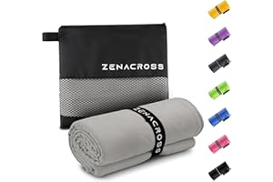 Zenacross Serviette Microfibre - Serviette Sport Compacte, Séchage Rapide et Absorbante Taille S - Gris - 50x30cm